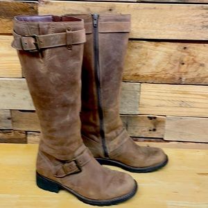 Clarks, brown, leather boots